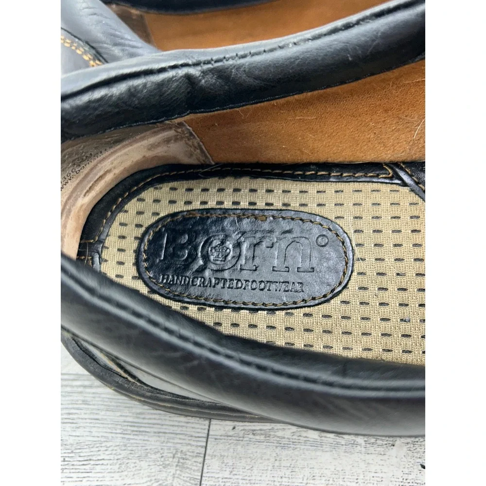 Born Men Black Leather Slip On Moc Toe Loafers Shoes M3663 CCI15 Size‎ 12M